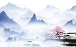 最新 山水背景墙画 TIf分层