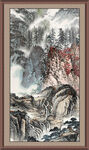 竖幅山水画 
