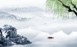 新中式山水背景墙