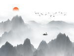 中式山水底纹