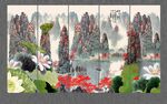 荷花国画