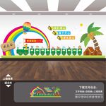 幼儿园展板标语海报形象背景墙