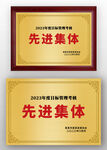 金色先进集体荣誉牌奖牌铜牌牌匾