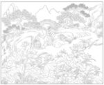 白描山水图