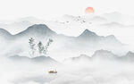 新中式水墨山水画