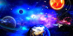 太空星球宇航员梦幻宇宙星空背景