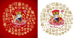 金红福星百福图背景
