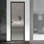 高清分层透明底平开门打印图
