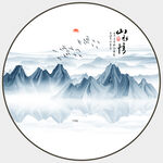 抽象水墨山水画