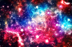 彩色绚丽星空