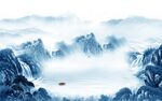 高端 中式背景山水 tIF分层