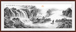 大堂水墨山水画 新中式山水画