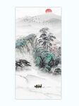 新中式玄关山水画
