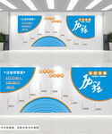 蓝色企业发展历程企业文化墙