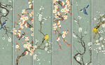 新中式古典工笔花鸟
