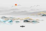 金色山水画