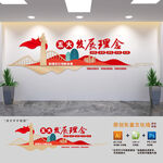 五大发展理念党建文化墙