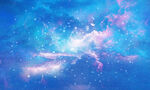 蓝色星空星云背景