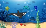 卡通海洋壁画