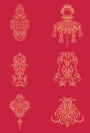 手绘中国古典装饰花纹免抠元素