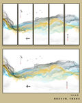 抽象山水画客厅装饰画
