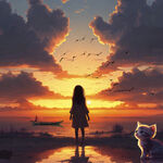 夕阳下的猫咪