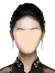 唐装女士证件照换脸模板