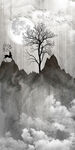 北欧风抽象森林麋鹿玄关装饰画