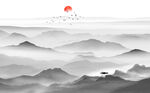 抽象山水背景墙