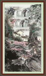 竖幅山水画 