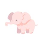 可爱粉色小象矢量插画