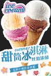 双球冰淇淋异形展板