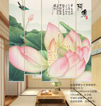 荷花门帘