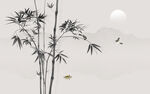 新中式水墨竹子山水画