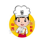 卡通刀削面厨师头像
