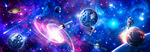 梦幻外太空星球宇宙黑洞星空背景
