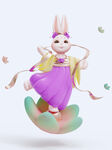 3D跳舞的小仙女兔子