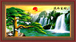 迎客松山水画
