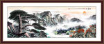 中堂迎客松山水画
