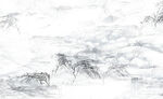 床头山水画 