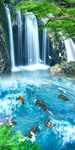 山涧流水瀑布玄关