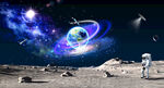 宇宙星空登月