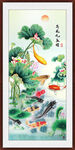 荷花九鱼图