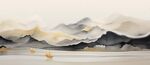 新中式水墨手绘山水画