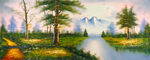 办公室客厅山水油画