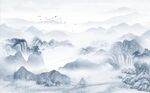 高山流水电视背景墙