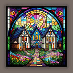 蒂凡尼教堂彩绘彩晶艺术玻璃图案