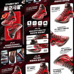 红色黑色酷炫篮球鞋运动鞋详情页