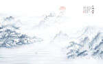 水墨江南水乡背景墙