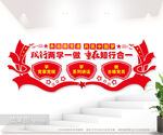 两学一做党员学习室文化墙图片